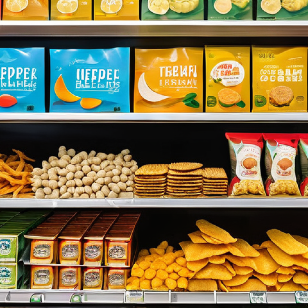 건조 식품의 소비 트렌드 변화 및 분석 - **Prompt:** A vibrant and inviting image depicting the evolution of dried snacks in Malaysia. On one...