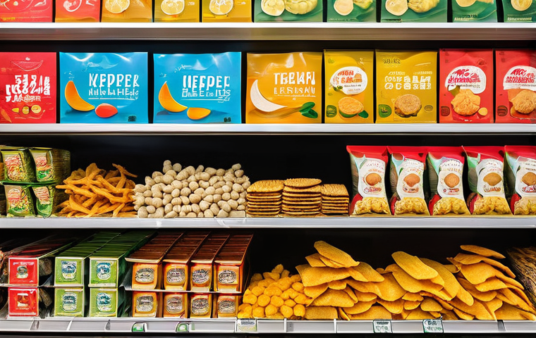 건조 식품의 소비 트렌드 변화 및 분석 - **Prompt:** A vibrant and inviting image depicting the evolution of dried snacks in Malaysia. On one...