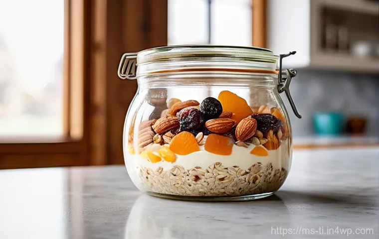 건조 식품을 활용한 다이어트 레시피 - Prompt 1: Vibrant Overnight Oats for a Fresh Start** 건조 식품을 활용한 다이어트 레시피 - Prompt 1: Vibrant Overnight Oats for a Fresh Start**