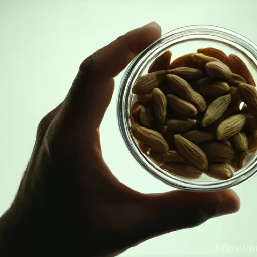 건조 식품에서 발생할 수 있는 위험 요소 - **Prompt 1: Hidden Threat of Mold and Toxins**
"A close-up, slightly magnified shot of dried pea...
