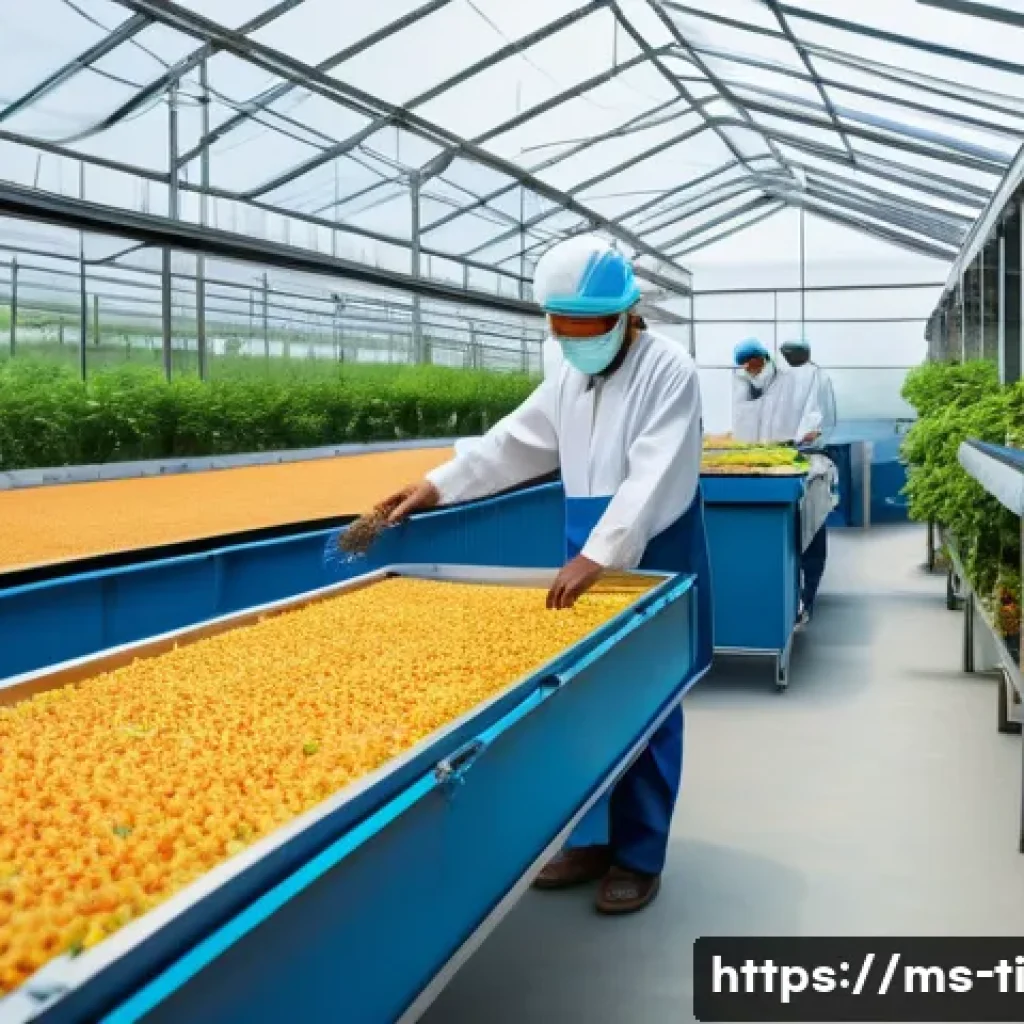 건조 식품 제조에 적합한 지역적 특성 - A modern food drying factory located in a sunny, rural Malaysian setting with low humidity and natur...