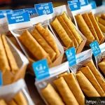 Home 18 건조 식품의 품질 결정 요소 - A close-up image of a traditional Malaysian dried fish cracker (keropok ikan) display at a local mar...